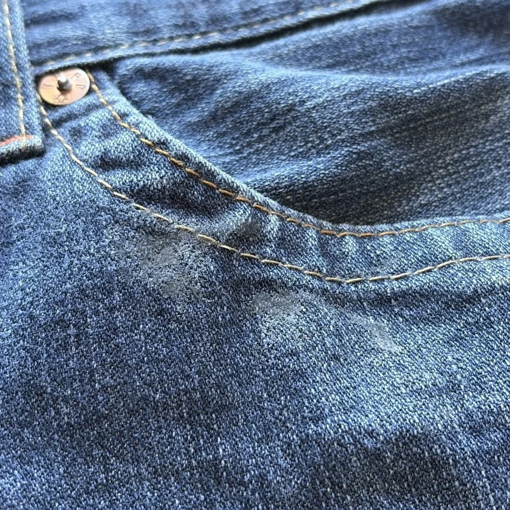 VTG True Religion Jeans Mens 40x30 Blue Ricky Stitch Flap Y2K USA